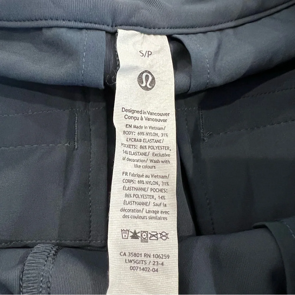 Lululemon Tapered Leg Mid Rise Pants 7/8 Length Blue Women’s Size Small W5GITS,